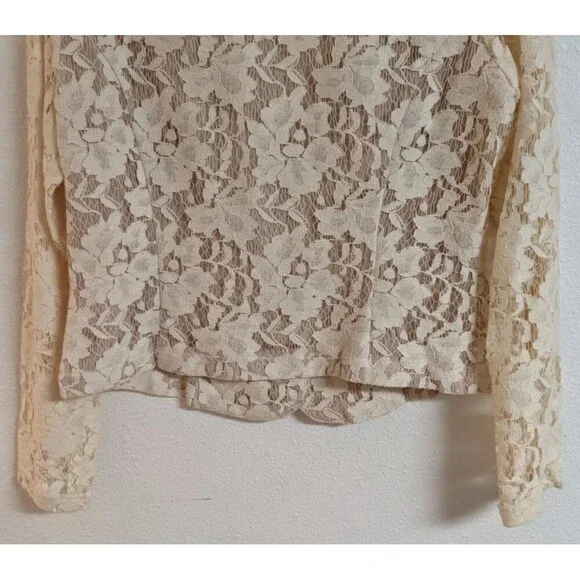 Women's Cabi #249 LACE BLAZER Ivory Cotton Blend Button-Up Jacket Size 6 - Picture 9 of 12